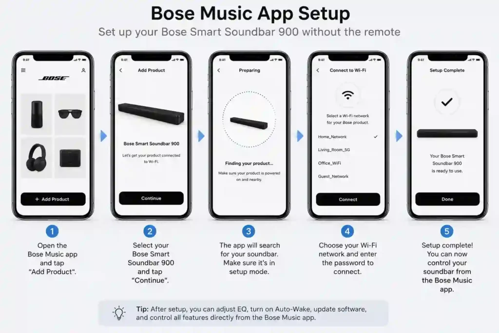 Bose Smart Soundbar 900 with the Bose Music app