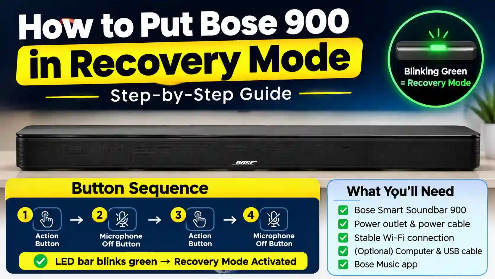 How to Put Bose 900 in Recovery Mode